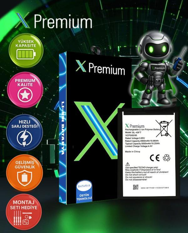 Xpremium Tecno Spark 7 Pro / Spark Go 2022 / Spark 6 Go / Spark 8c / Pop 5 Lite Batarya Pil Süper Yüksek Kalite 5000 mAh - Image 1