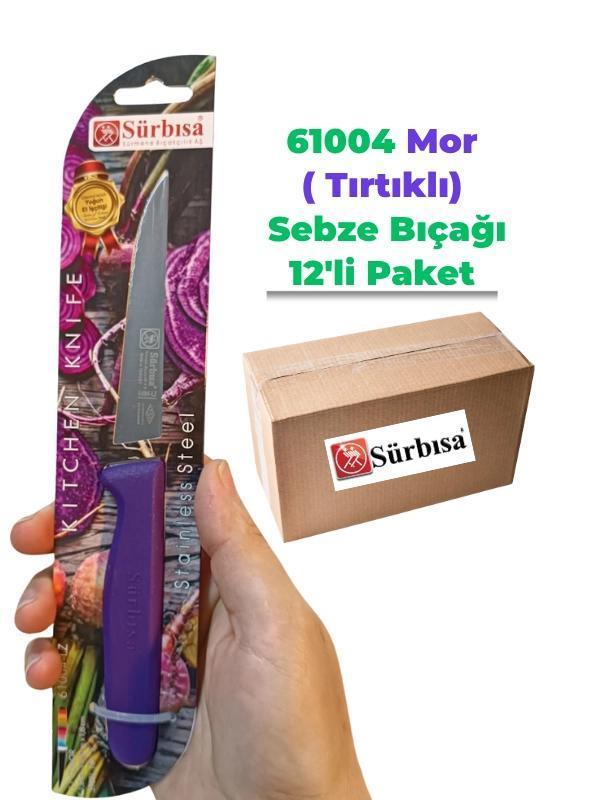 Sürbisa 61004 Sebze Bıçağı Mor Lz1 Koli (12 adet Tırtıklı ) - Image 1