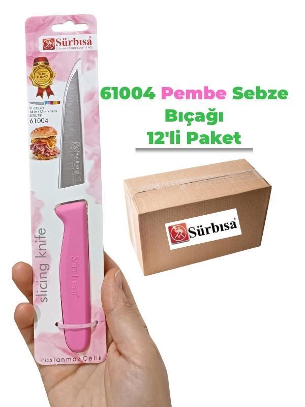 Sürbisa 61004 Sebze Bıçağı Pembe 1 Koli (12 adet) - Image 1