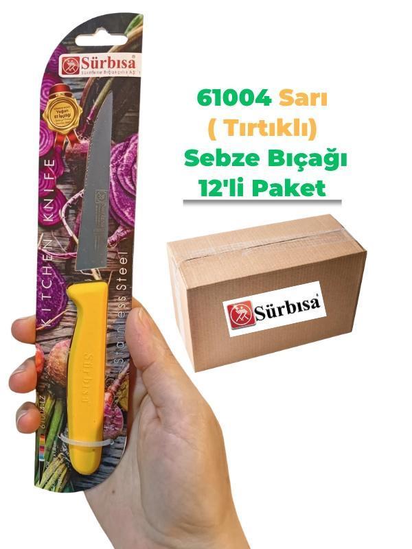 Sürbisa 61004 Sebze Bıçağı Sarı Lz1 Koli (12 adet Tırtıklı ) - Image 1