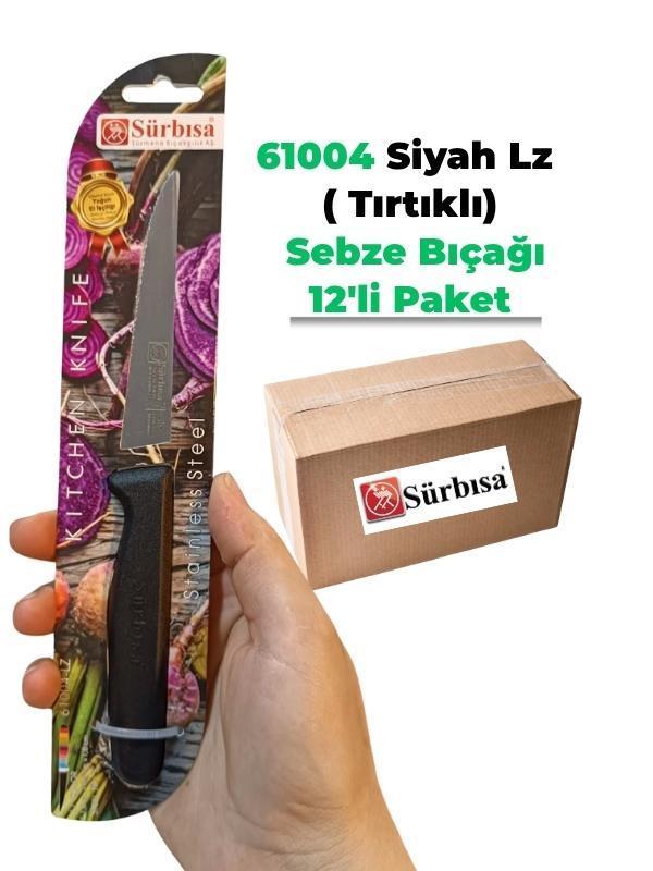 Sürbisa 61004 Sebze Bıçağı Siyah Lz1 Koli (12 adet Tırtıklı ) - Image 1