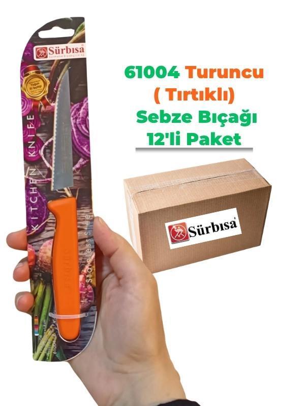 Sürbisa 61004 Sebze Bıçağı Turuncu Lz1 Koli (12 adet Tırtıklı ) - Image 1