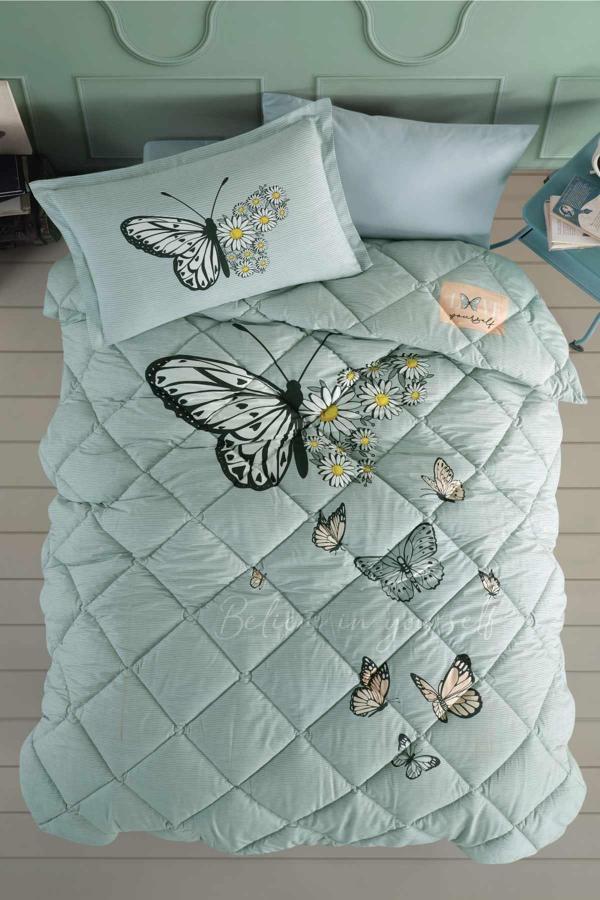 Clasy Tek Kişilik Ranforce Uyku Seti Daisy Love V1 Yeşil - Image 1