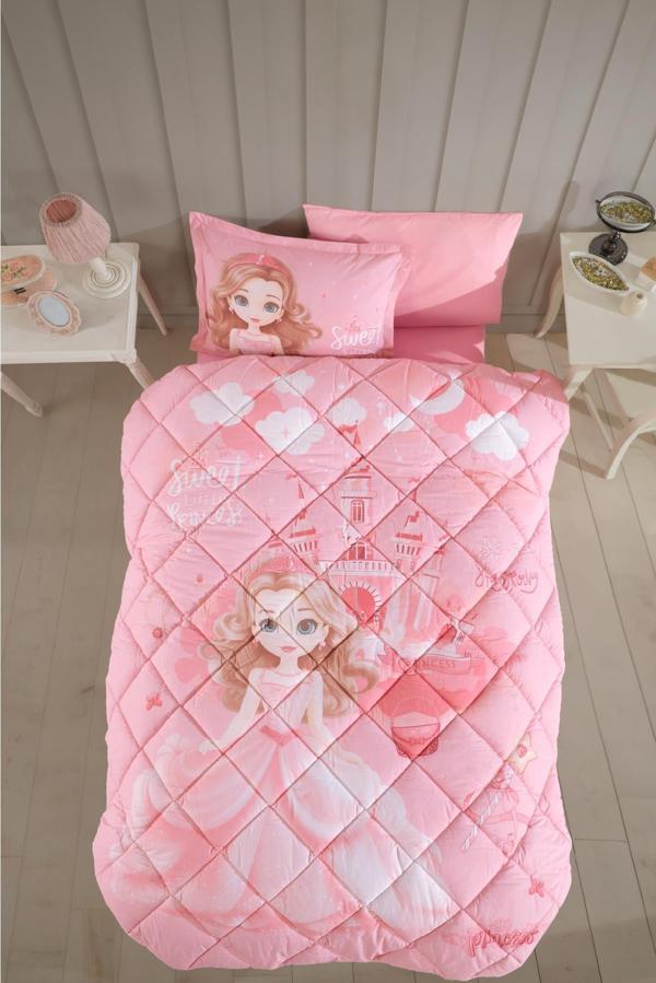 Clasy Ranforce %100 Pamuk Tek Kişilik Uyku Seti Sweet Princess - Image 1