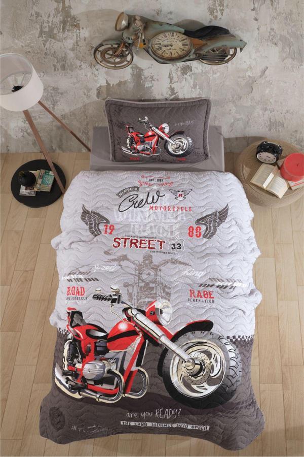 Clasy %100 Pamuk Tek Kişilik Yatak Örtüsü Seti Street King - Image 1
