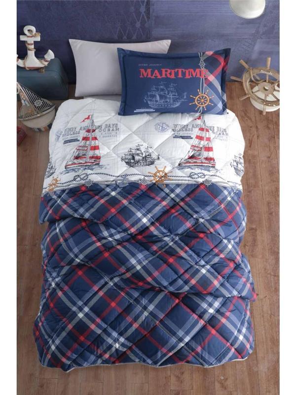 Clasy Ranforce % Pamuk Tek Kişilik Uyku Seti Maritime V1 Lacivert - Image 1