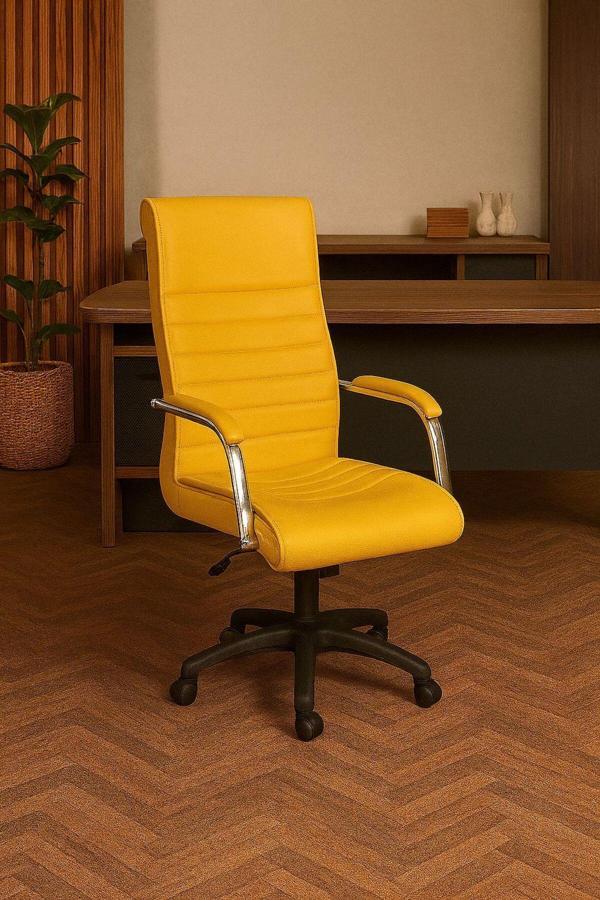 Staryo Sarı Bilgisayar Koltuğu – Ergonomik Bel Destekli, Ayarlanabilir Yükseklikli - Image 1