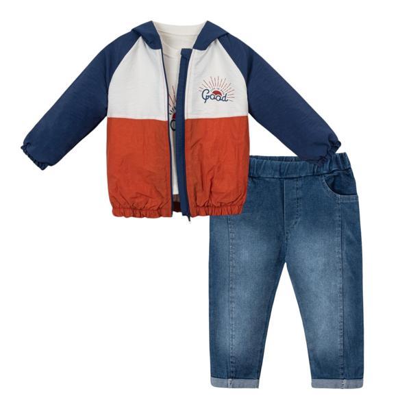 GOOD BASKILI YAĞMURLUK SWEATSHIRT PANTOLON TAKIM LACİVERT - Image 1
