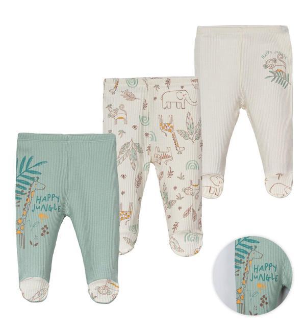 JUNGLE ÜÇLÜ PATİKLİ PANTOLON SET Mint Yeşili - Image 1
