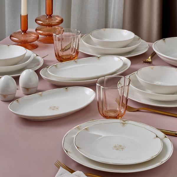 GÜRAL PORSELEN Camelia 54 Parça 12 Kişilik Yemek Takımı 6710 - Image 1