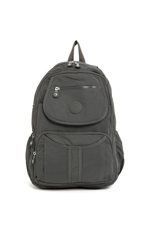 Sanmorris Unisex Suya Dayanıklı Krinkıl Kumaş Çok Gözlü Laptop Okul Ve Sırt Çantası - Image 1