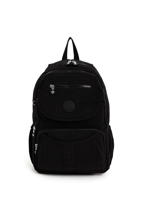 Sanmorris 3061 Unisex Suya Dayanıklı Krinkıl Kumaş Çok Gözlü Krem Laptop Okul Ve Sırt Çantası - Image 1
