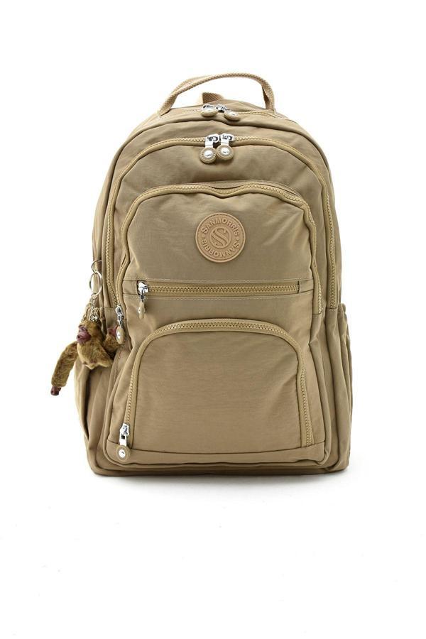 Sanmorris Unisex Suya Dayanıklı Krinkıl Kumaş Çok Gözlü Orta Boy Laptop Okul Ve Sırt Çantası 3013 - Image 1
