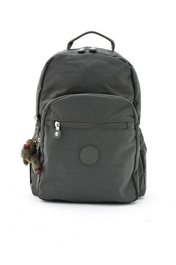 Sanmorris 3022 Unisex Suya Dayanıklı Krinkıl Kumaş Çok Gözlü Büyük Laptop Okul Ve Sırt Çantası - Image 1