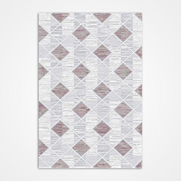 Jenna Gri Geometrik Etnik Modern Desenli Hav Vermeyen Leke Tutmayan Kolay Temizlenen Yumuşak Makine Salon Yolluk Mutfak Halı - Image 1