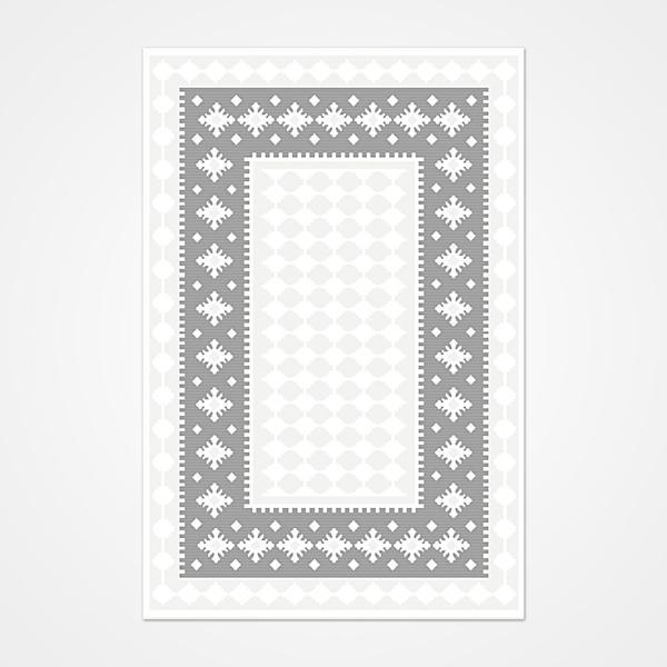 Noelle Gri Geometrik Etnik Modern Desenli Hav Vermeyen Leke Tutmayan Kolay Temizlenen Yumuşak Makine Salon Yolluk Mutfak Halı - Image 1
