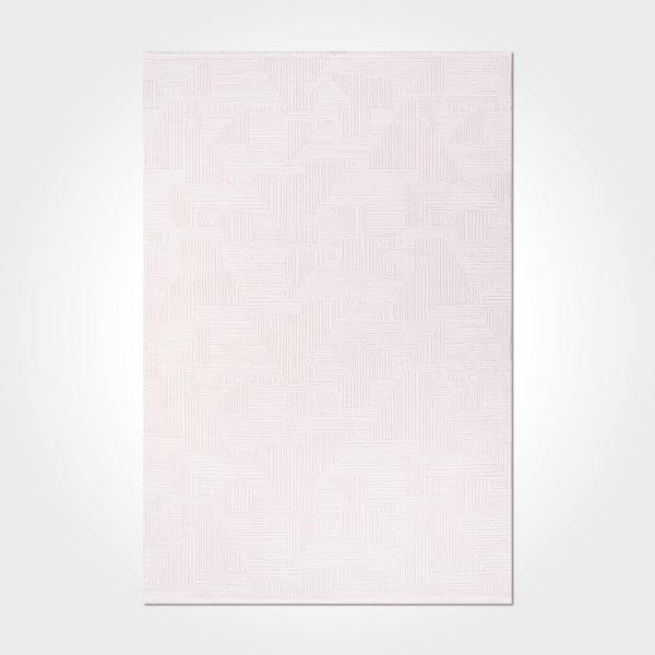 Camille Krem Çizgili Etnik Modern Desenli Pamuk Hav Vermeyen Leke Tutmayan Kolay Temizlenen Yumuşak Makine Salon Yolluk Mutfak Halı - Image 1