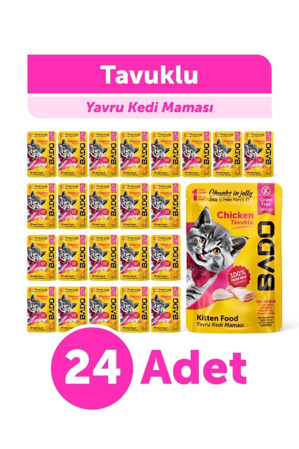 Bado Yavru Yaş Kedi Maması Tavuk Etli 85Gr 24'lü - Image 1