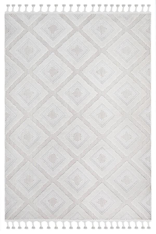 Jet Krem Geometrik Etnik Modern Desenli Hav Vermeyen Leke Tutmayan Kolay Temizlenen Yumuşak Makine Salon Yolluk Mutfak Halı - Image 1