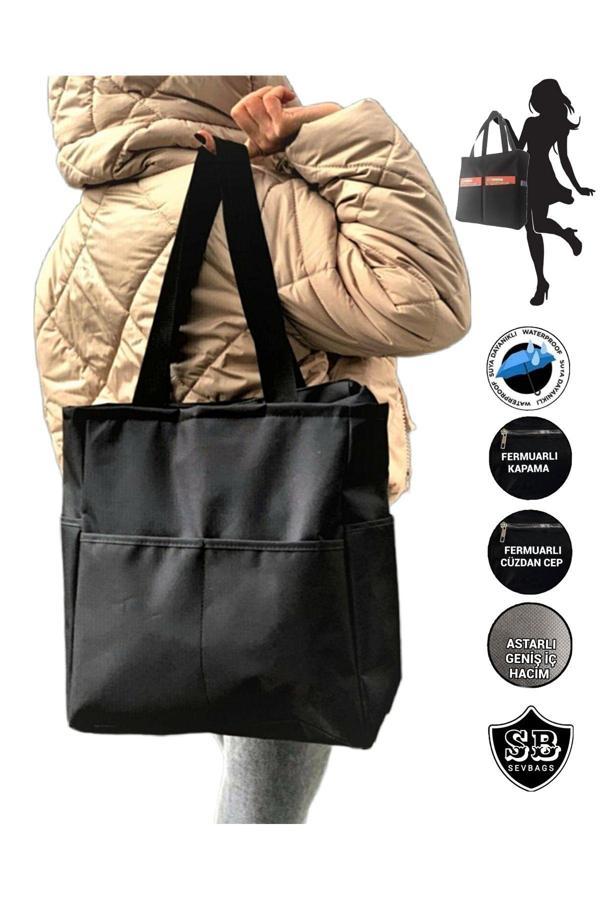 Sevbags Kadın Siyah Spor Kol Çantası Astarlı Özel Üretim - Image 1
