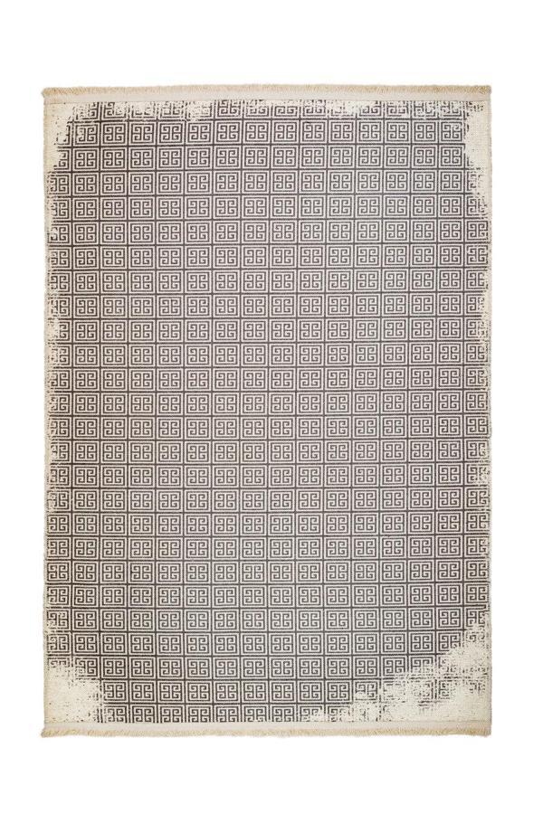 Lahey Etnik Bej Pamuk Dikdörtgen Modern Desenli Pamuk Makinada Yıkanabilir Hav Toz Vermez Leke Tutmayan Kaymaz Taban Dijital Makine Baskı Salon Yolluk Mutfak Halı - Image 1