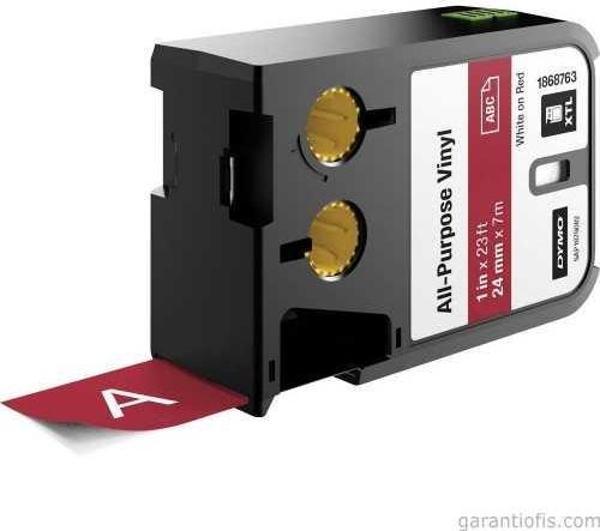 DYMO 1868763 XTL 24mm x 7metre Kırmızı/Beyaz Vinil Etiket - Image 1