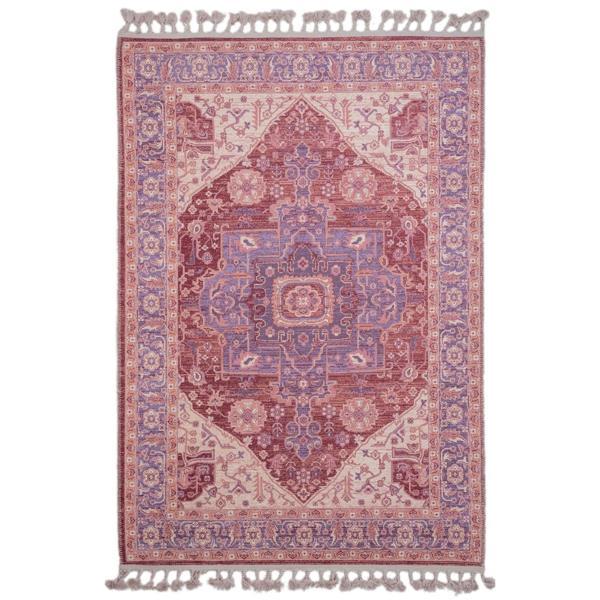 Sittard Göbekli Pembe Polyester Dikdörtgen Modern Desenli Pamuk Makinada Yıkanabilir Hav Toz Vermez Leke Tutmayan Kaymaz Taban Dijital Makine Baskı Salon Yolluk Mutfak Halı - Image 1