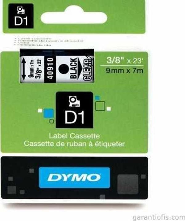 DYMO D1 Şeffaf/Siyah Yedek Şerit 9mm x 7mt (40910) - Image 1