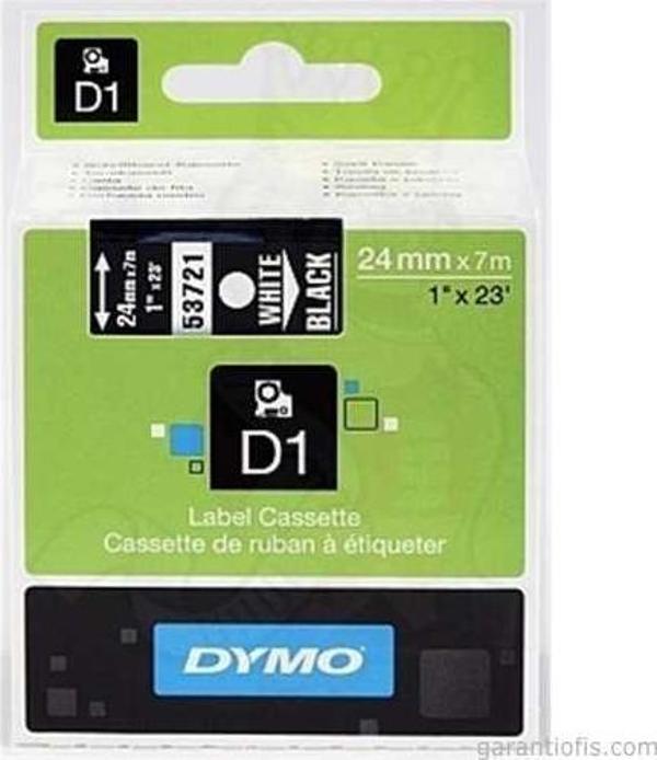 DYMO D1 Siyah/Beyaz Yedek Şerit 24mm x 7mt (53721) - Image 1