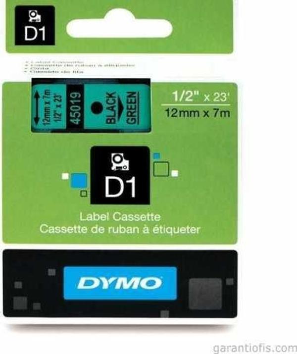 DYMO D1 Yeşil/Siyah Yedek Şerit 12mm x 7mt (45019) - Image 1