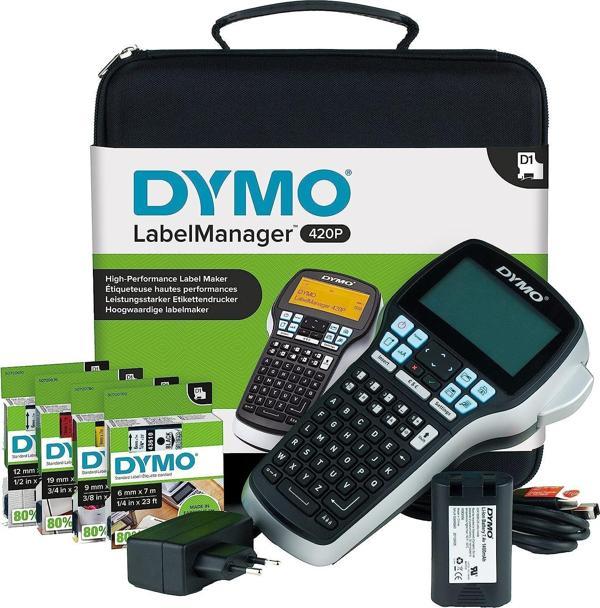 DYMO LabelManager 420P yüksek performanslı etiketleme aleti, çantalı, Taşınabilir etiket cihazı, ABC klavye, ekstra teke - Image 1