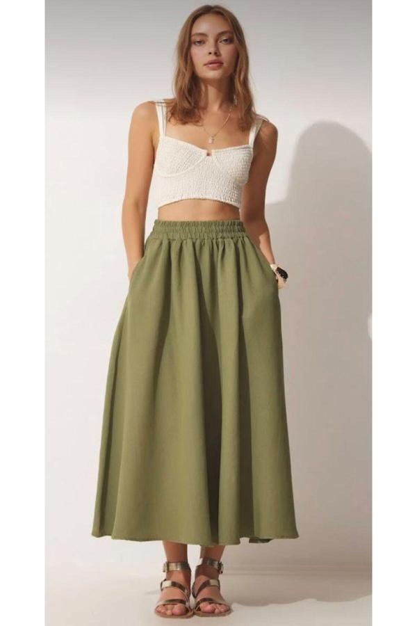 Boutich Kadın Etek Cep Detaylı Maxi Boy - Image 1