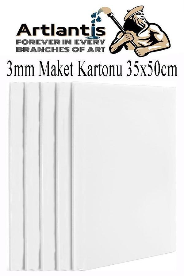 Maket Kartonu Beyaz Fotoblok 3 mm 35x50 cm 5 Adet Hobi Sanat Okul Köpüklü Straforlu Maket Kartonu - Image 1
