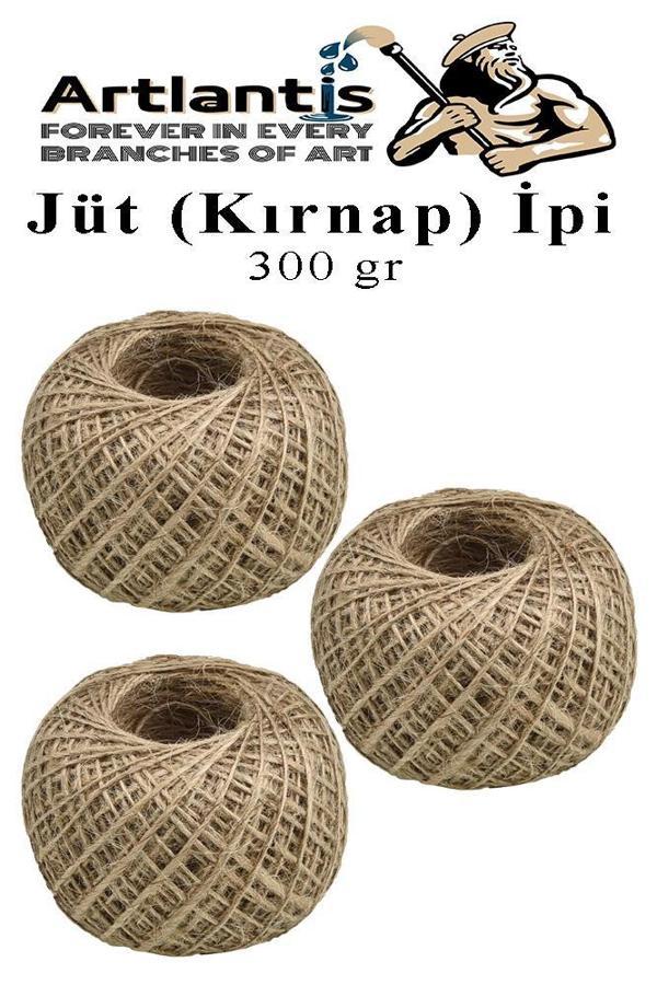 Jüt İpi Kırnap 300 Metre Mumlu Kırnap İplik Jüt İp Kendir İp Süs Naturel Doğal İplik Hasır İplik Çuval İp - Image 1