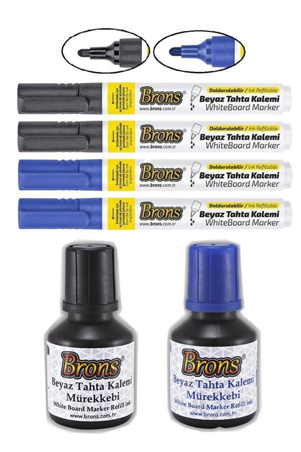 Siyah Mavi Yazı Tahta Kalemi ve Mürekkebi 30 ml Brons Tahta Kalemi Mürekkebi Seti - Image 1