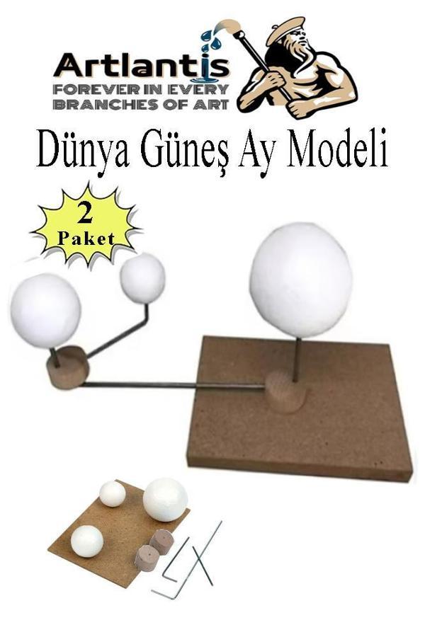 Güneş Dünya Ay Modeli 2 Paket Gezegen Maketi Deney Seti Güneş Sistemi Modeli Okul Ders Deney Seti Kendin Yap - Image 1