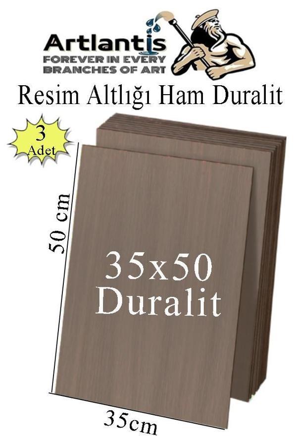 Resim Altlığı Duralit 35x50 cm 3 Adet Ham Mdf Çok Amaçlı Kullanım 3 mm Kalınlığında Durolit - Image 1