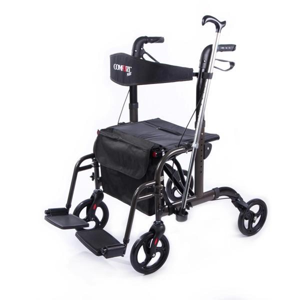 Comfort Plus Rolatör Yürüteç | Lüx Ayak Pedallı, Transfer Sandalyeli Kullanım, Alüminyum Şase DM-912 - Image 1