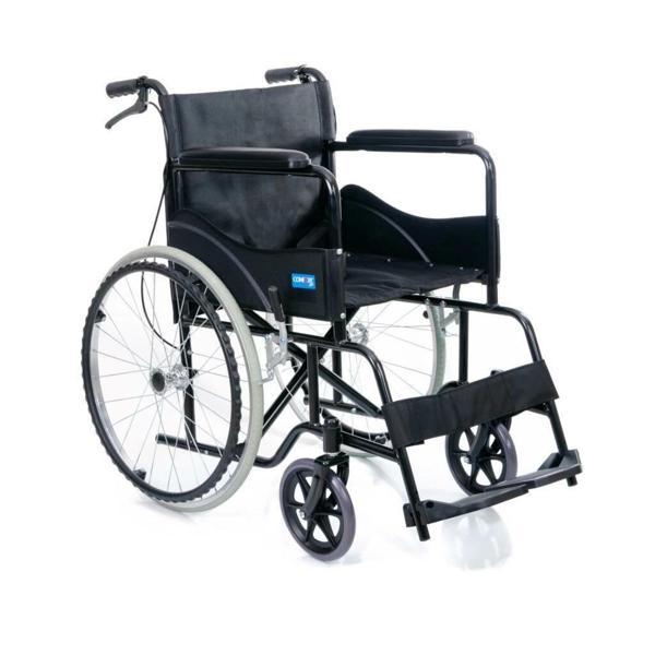 Comfort Plus Tekerlekli Sandalye | Nikelaj Kaplama, Ayarlanabilir Ayaklık, Derili Şase DM-809E - Image 1