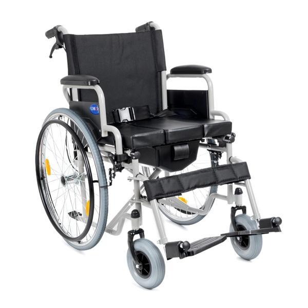 Comfort Plus Tekerlekli Sandalye | WC Özellikli, 45 cm Oturum Genişliği, Refakatçi Frenli, Çelik Göv - Image 1
