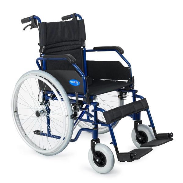 Comfort Plus Tekerlekli Sandalye Lacivert | 45 cm Oturma Genişliği, Alüminyum Gövde, Refakatçi Frenl - Image 1