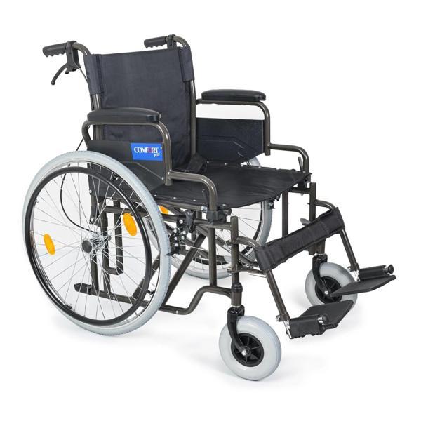 Comfort Plus Tekerlekli Sandalye Titanyum | 55 cm Geniş Oturum, Çift Makaslı Çelik Gövde, DM-312 - Image 1