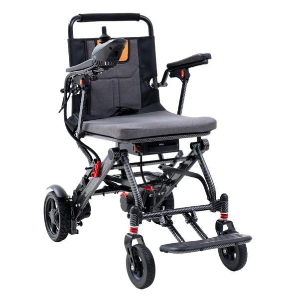 Poylin Hafif Akülü Tekerlekli Sandalye | Katlanabilir, Akıllı Joystick ve Süspansiyon Destekli P198 - Image 1