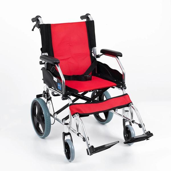 Comfort Plus Transfer Tekerlekli Sandalye Kırmızı | Eloksal Kaplı Alüminyum Şase, Katlanabilir Yapı, - Image 1