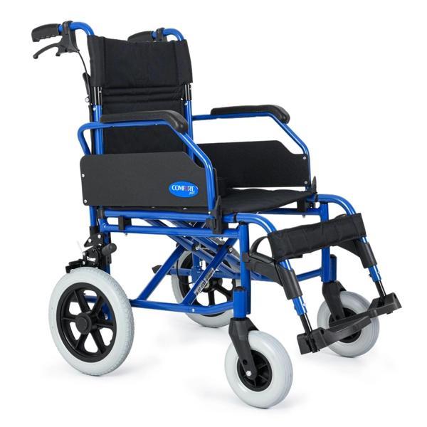 Comfort Plus Transfer Tekerlekli Sandalye Mavi | 45 cm Oturma Genişliği, Alüminyum Gövde, Katlanabil - Image 1