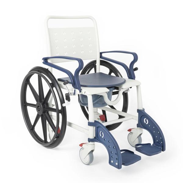 Comfort Plus Banyo ve Tuvalet Sandalyesi Lacivert | 6 Tekerlekli Çift Kullanım, Paslanmaz Plastik Gö - Image 1
