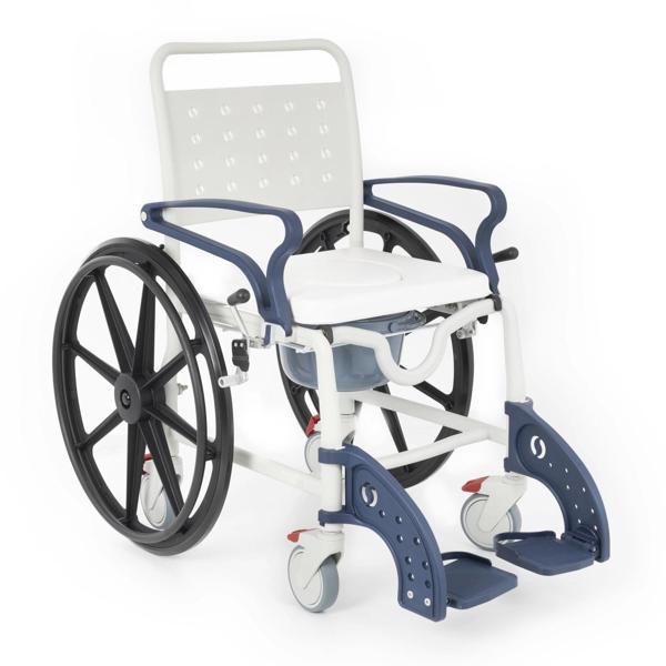 Comfort Plus Banyo ve Tuvalet Sandalyesi Lacivert | 6 Tekerlekli Soft Oturum, Bas-Çıkar Sistemli Çık - Image 1
