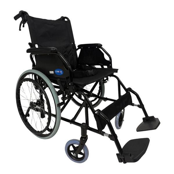 Comfort Plus Çelik Transfer Tekerlekli Sandalye | Katlanabilir, Emniyet Kemerli ve Refakatçi Frenli  - Image 1