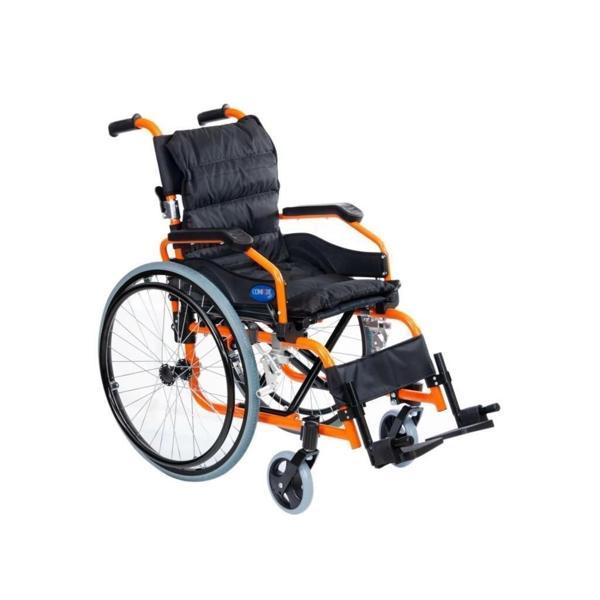 Comfort Plus Çocuk Tekerlekli Sandalye Turuncu&Siyah | Alüminyum Şase, Katlanabilir Yapı, Temizleneb - Image 1
