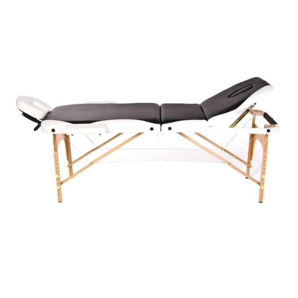 Comfort Plus Masaj Masası Siyah&Beyaz | Ahşap Ayaklı, Ayarlanabilir Yükseklik, Taşıma Çantalı GM-305 - Image 1